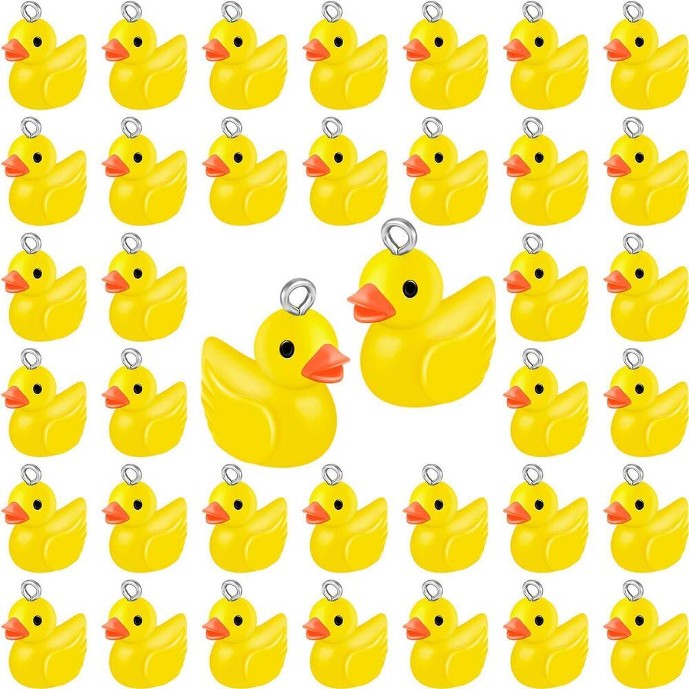 6068 80 Pieces Mini Resin Duck Charms Pendants Findings Charm DIY Duck